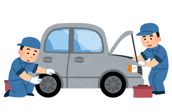 車の整備のイラスト（車検）