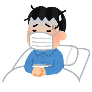 風邪をひいている人のイラスト