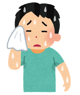 汗をかいている人のイラスト
