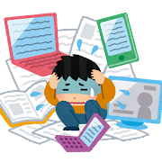 情報に埋もれているイラスト